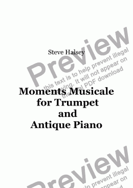 page one of Moments Musicale  for  Trumpet  and  Antique Piano       No. 1 Nothing too serious