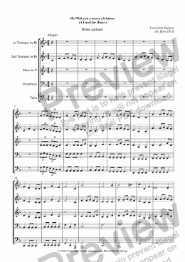 page one of We Wish you a merry christmas  (A Carol for Brass )