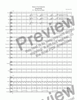 page one of Suite #1 For Orchestra Wonderland II - The Pool of Tears