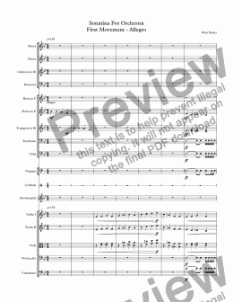 page one of Sonatina For Orchestra First Movement - Allegro