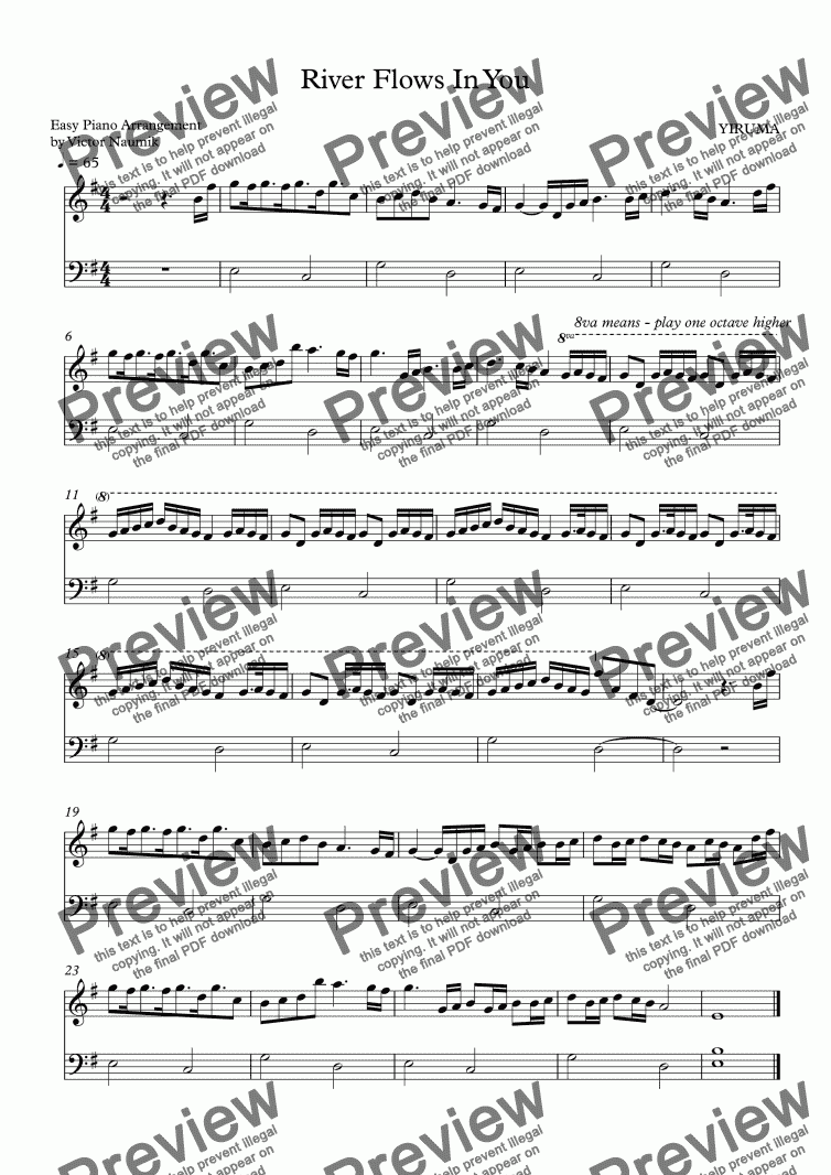 River Flows In You Download Sheet Music Pdf File