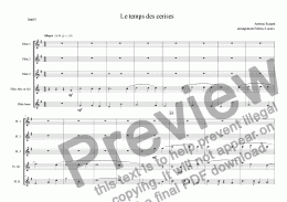 page one of le temps des cerises quintet  flûtes