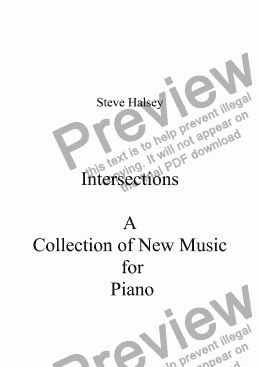 page one of Intersections for Piano