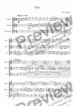 page one of Trio for String Trio