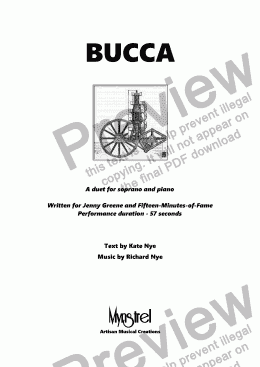 page one of Bucca for soprano and piano