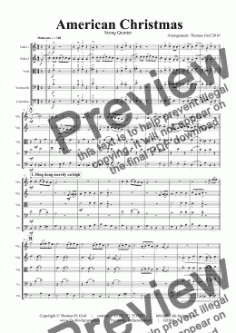 page one of American Christmas - Mash up Rondo of best Christmas Songs - String Orchestra