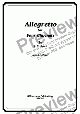 page one of ALLEGRETTO arr. four clarinets