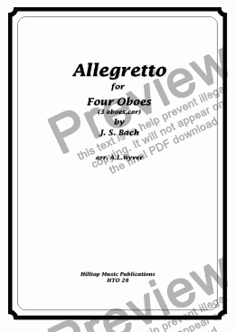 page one of Allegretto arr. three oboes and cor anglais