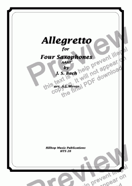 page one of Allegretto arr. three altosax and tenorsax