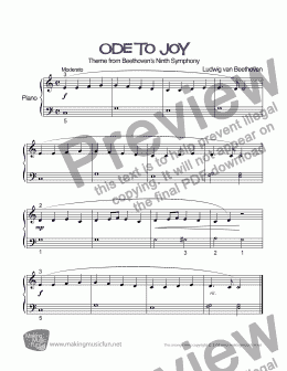 page one of Ode To Joy