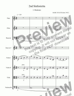 page one of 2nd Sinfonietta: 1st movt