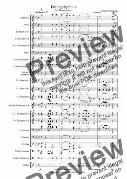 page one of Festtagshymnus fuer Blasorchester