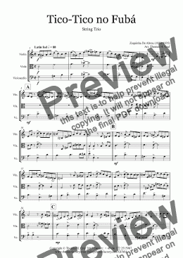 page one of Tico-Tico no Fubá - Choro - String Trio