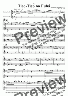 page one of Tico-Tico no Fubá - Choro - Duet Clarinet