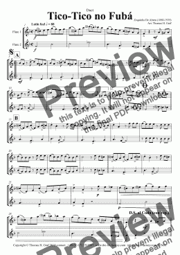 page one of Tico-Tico no Fubá - Choro - Duet Flute