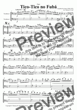 page one of Tico-Tico no Fubá - Choro - Duet Trombone