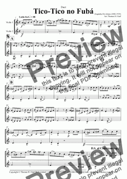 page one of Tico-Tico no Fubá - Choro - Duet Violin