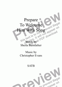 page one of Prepare To Welcome Him With Song, Anthem for SATB