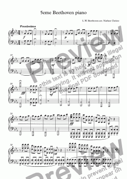 page one of 5eme Beethoven piano