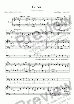 page one of Le cor  (Ange Flégier / Alfred de Vigny)