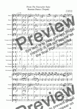 page one of TCHAIKOVSKY Russian Dance Trepak (arranged for training orchestra) from The Nutcracker Suite
