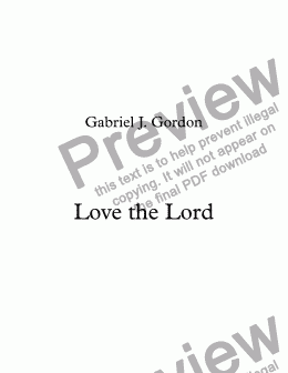 page one of Love the Lord