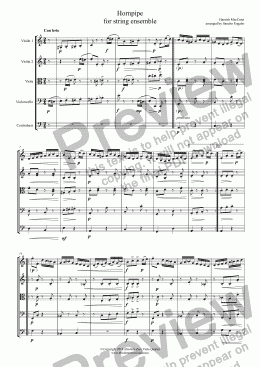 page one of MacCunn - HORNPIPE - for string ensemble