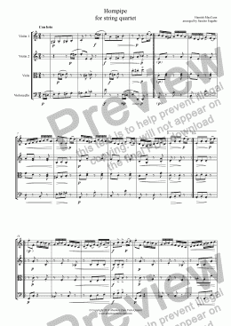 page one of MacCunn - HORNPIPE - for string quartet