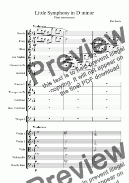 page one of Little Symphony in D minor