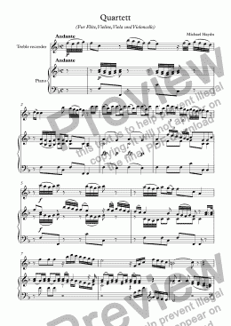 page one of Quartett in F (Haydn M)