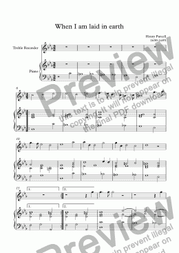 page one of When I am laid (Purcell)