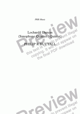 page one of Lochardil Dances (Saxophone Quartet / Quintet)