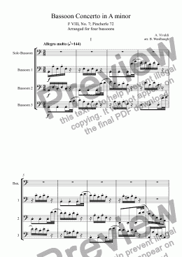 page one of Bassoon Concerto in A minor