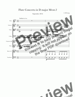 page one of Flute Concerto in D Mvnt.II