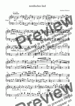 page one of nordisches lied - orgel