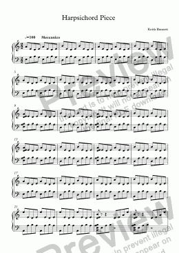 page one of Harpsichord Piece