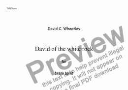 page one of David of the White Rock by David Wheatley for Brass band