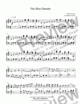 page one of The Blue Danube (piano solo)