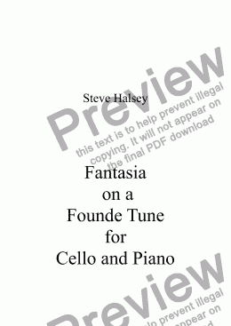 page one of Fantasia  on a  Founde Tune