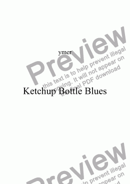 page one of Ketchup Bottle Blues