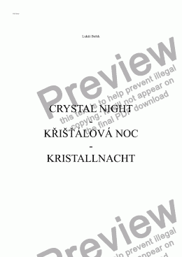 page one of CRYSTAL NIGHT / Kristallnacht / Křišťálová noc (solo flugelhorn)