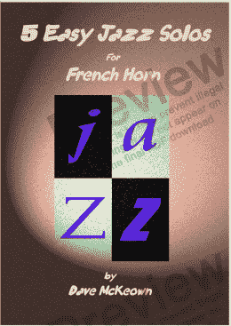 page one of 5 Easy Jazz Solos for Horn in F and Piano