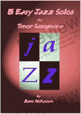 page one of 5 Easy Jazz Solos for Tenor or Soprano Saxophone and Piano