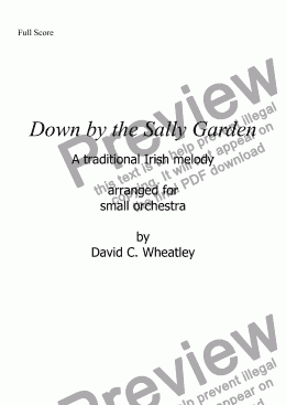 page one of Down by the Sally Garden for small orchestra