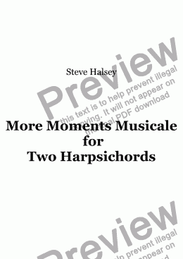 page one of More Moments Musicale  for  Two Harpsichords        No. 1 String Bells