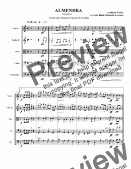 page one of Almendra String Orchestra Score