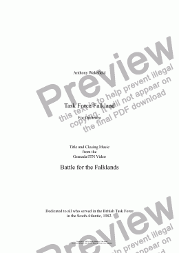 page one of Task Force Falkland