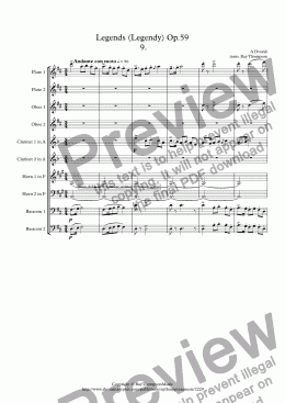 page one of Dvorak: Legends (Legendy) Op.59  Mvt.9 - wind dectet
