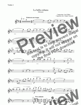 page one of La Bella Cubana Vl.I Orquesta de Cuerda