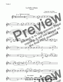 page one of La Bella Cubana Vl.II Orquesta de Cuerda